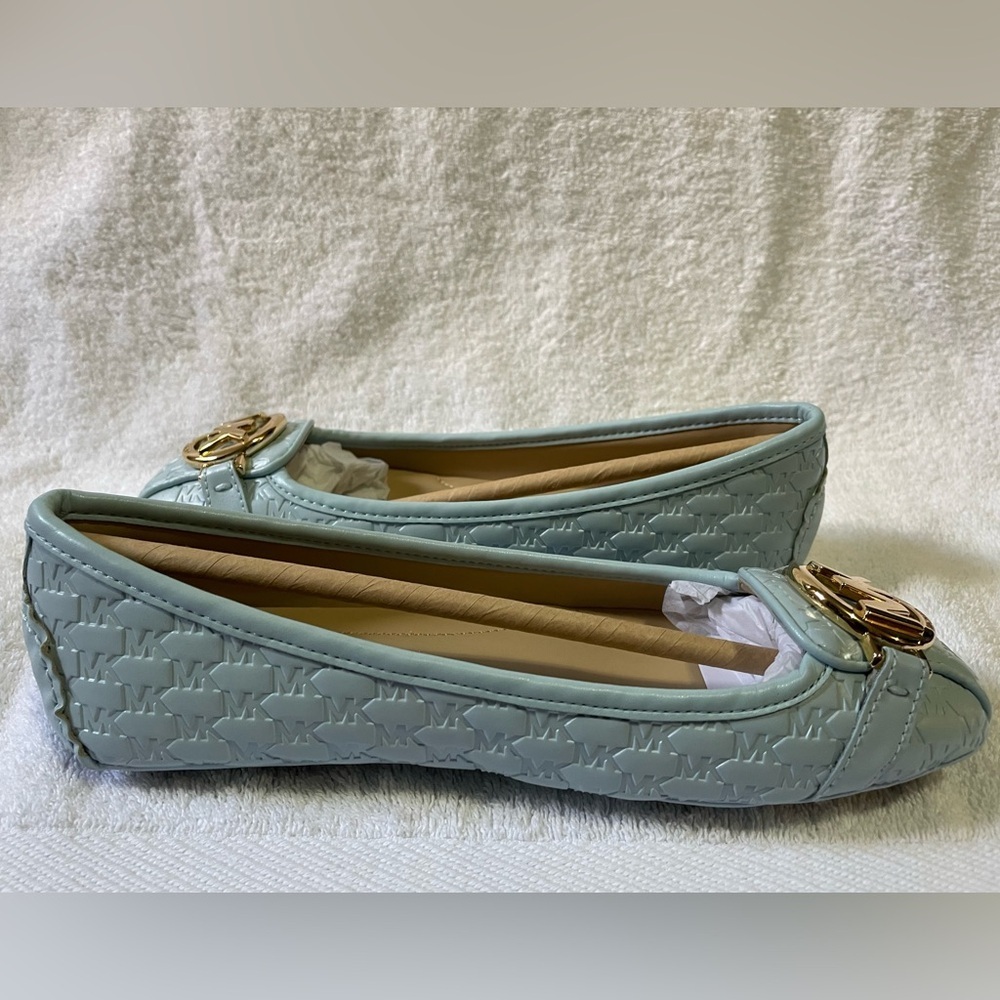 Michael Kors Fulton Moccasin Embossed Vista Blue Size 5.5M - Picture 3 of 11